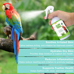 Ourea Aloe Vera Bird Spray moisturizes feathers and skin for daily comfort.