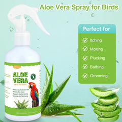 Ourea Aloe Vera Bird Spray molting support helps new feathers emerge softly.
