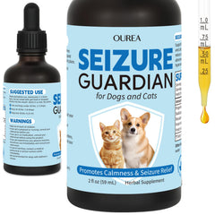 OUREA Seizure Guardian bottle front shows natural nervous-system support for stressed pets