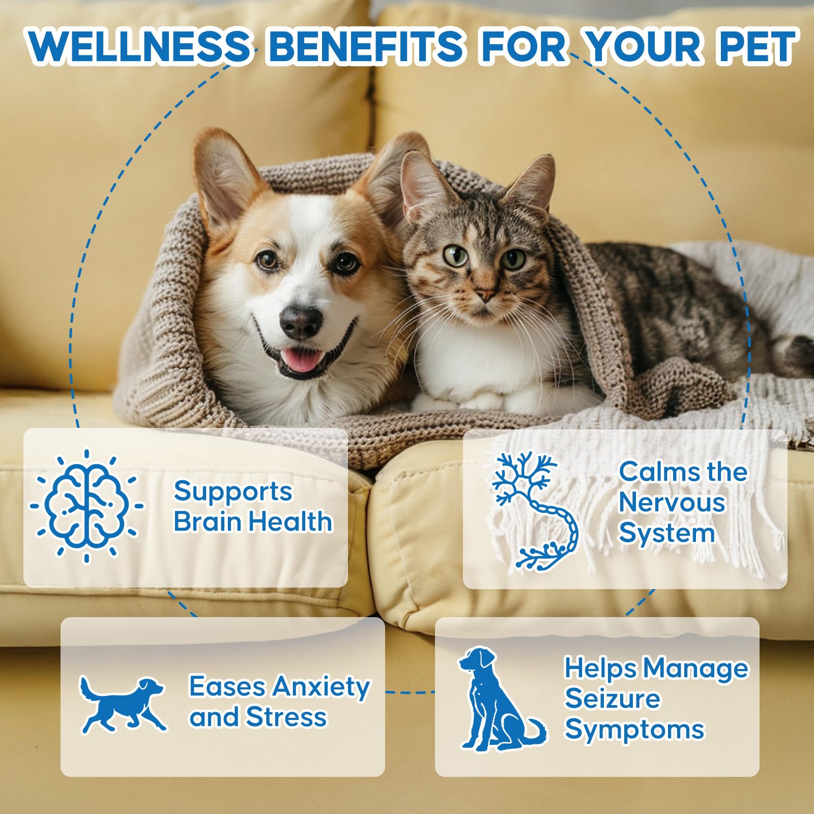 OUREA Skullcap ingredient closeup emphasizes calming herb for nervous pets
