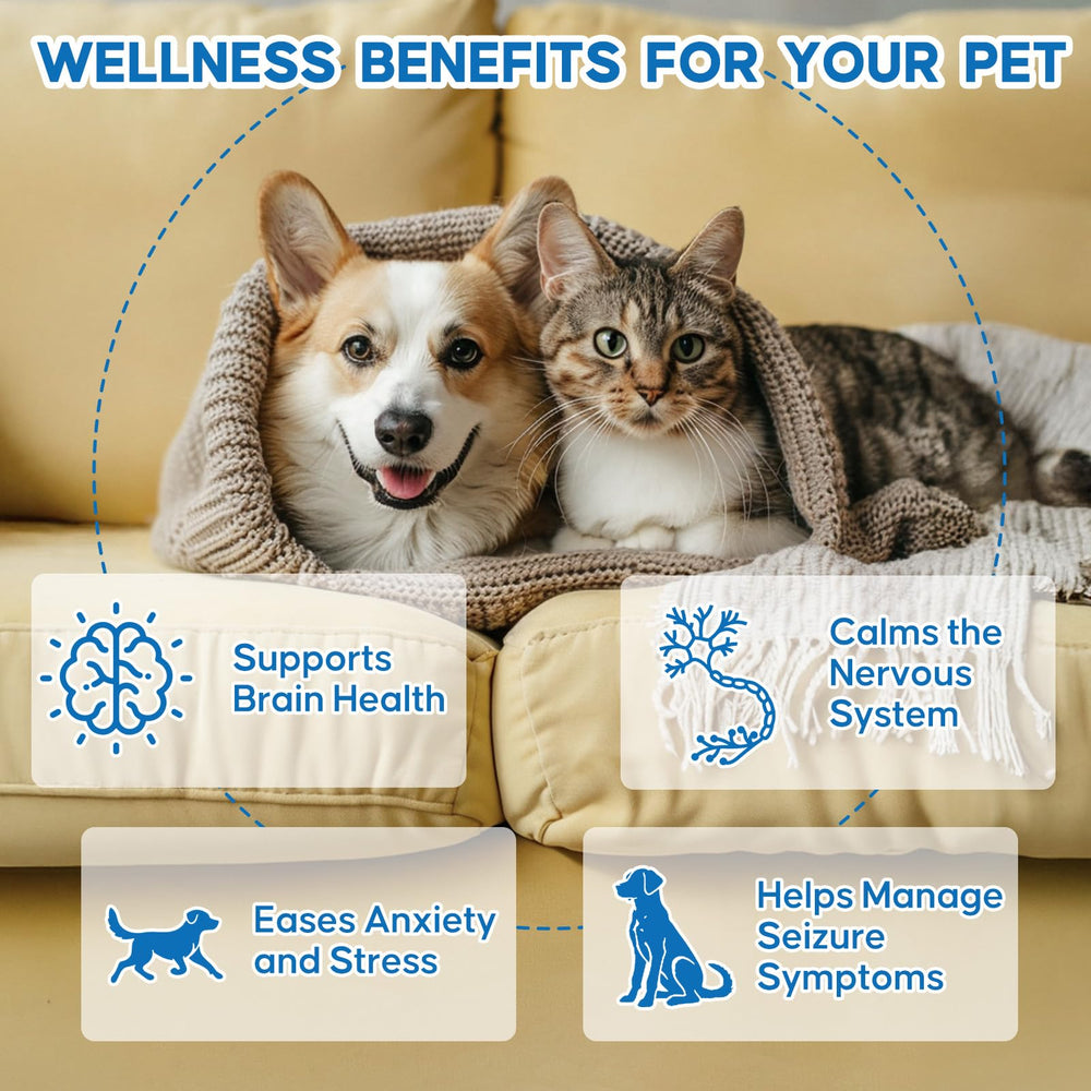 OUREA Skullcap ingredient closeup emphasizes calming herb for nervous pets