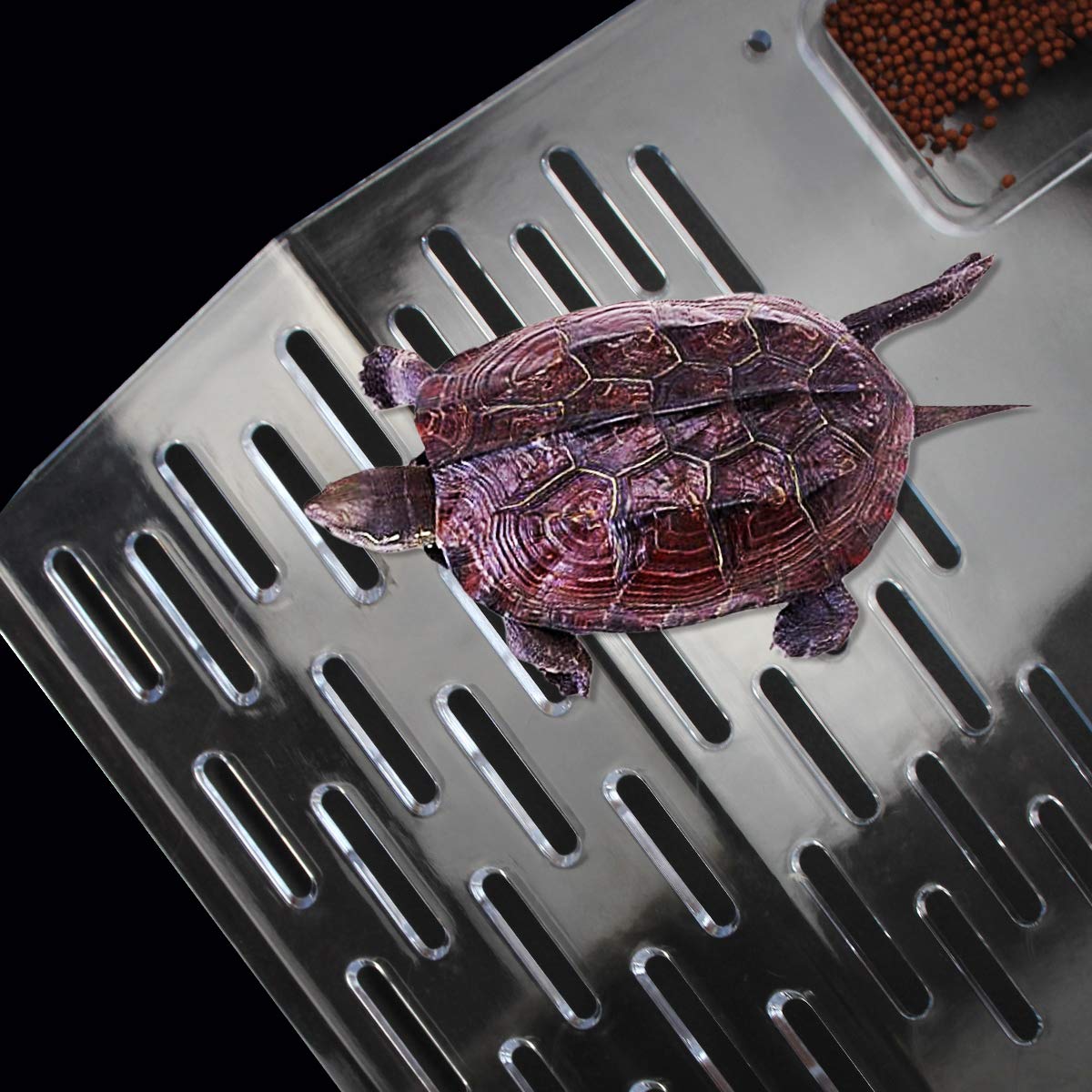 Ourjob turtle basking platform silicone suckers ensure secure attachment across habitats.