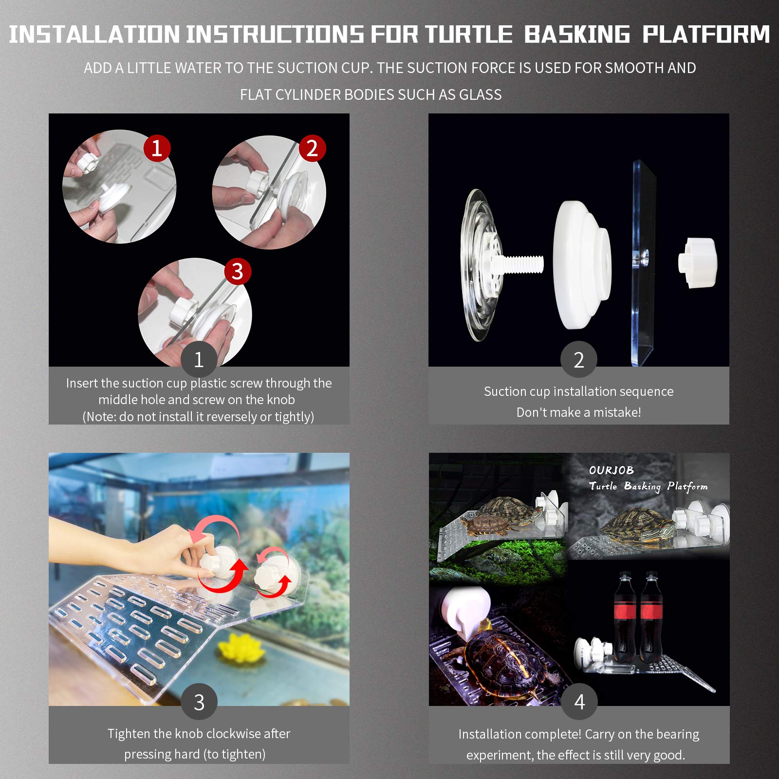 Ourjob turtle basking platform size specs clearly show compact dimensions.