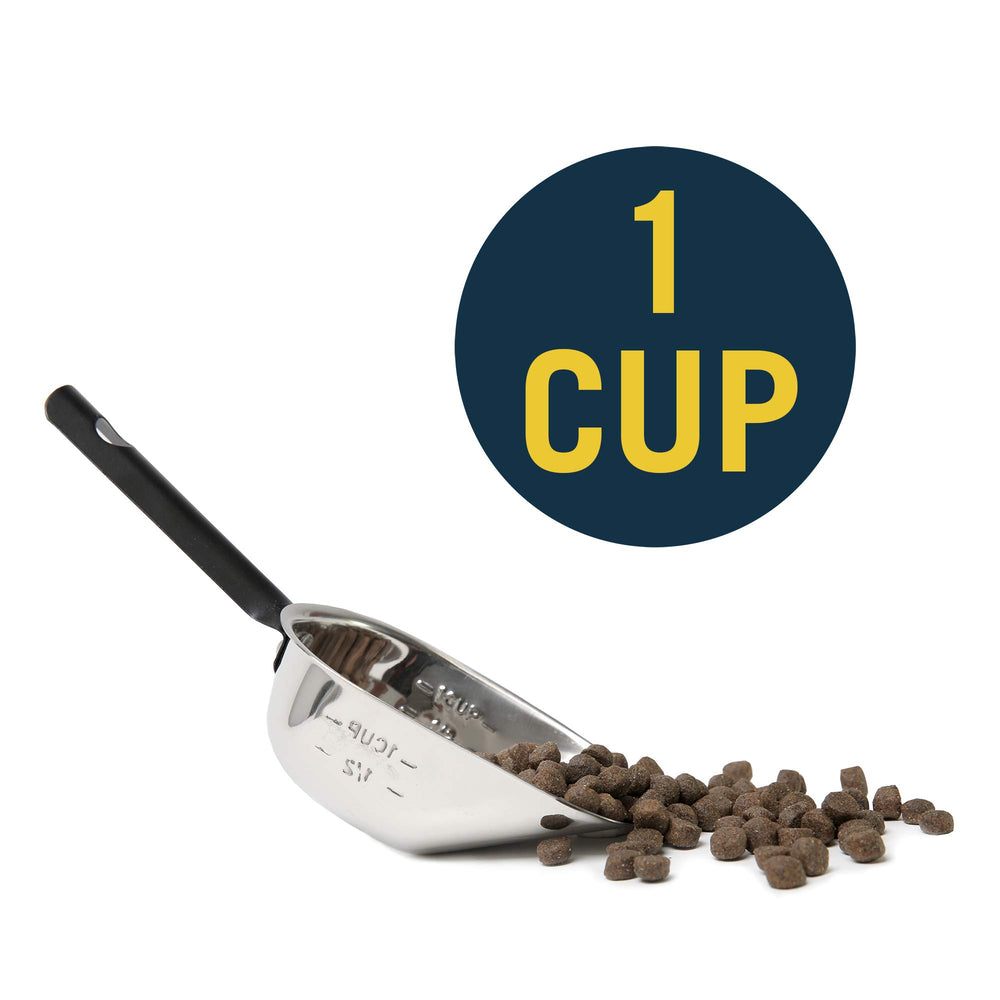 OurPets Durapet with measured edges enables quick, consistent cup portions.
