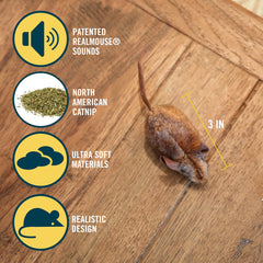 OurPets Play-N-Squeak Mouse Hunter with catnip aroma promotes engaging interactive play