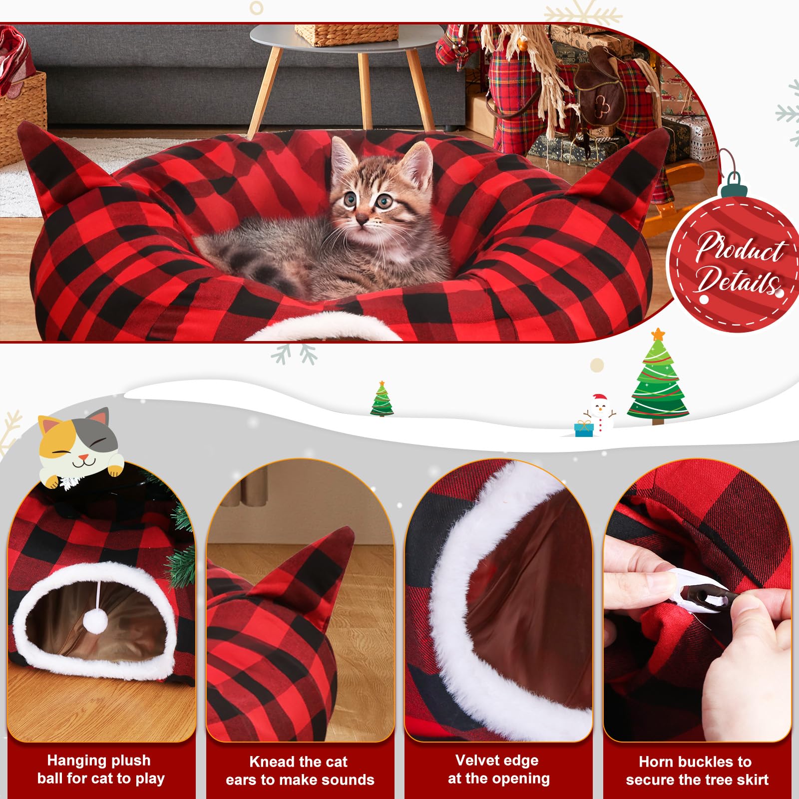 OurWarm cat tunnel interactive ears spark play and curiosity for felines.