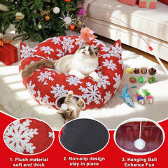 OurWarm cat tunnel showing two peekaboo openings for interactive fun