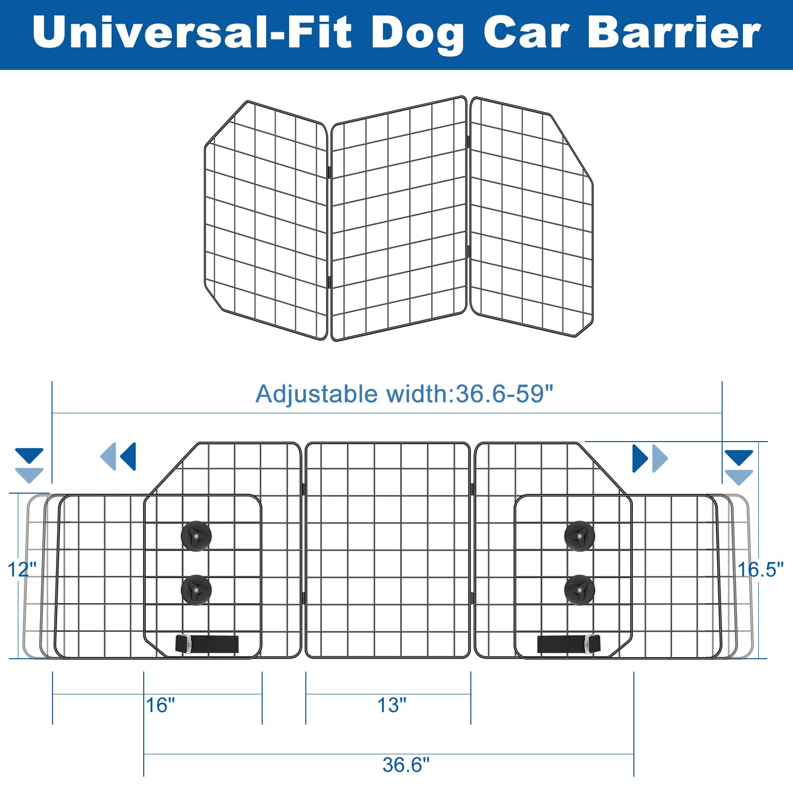 OUSHENG dog barrier rail tightening straps keep barrier steady during braking