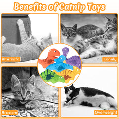 Ousiya catnip dinosaur toy soft cotton-fill for comfortable play.