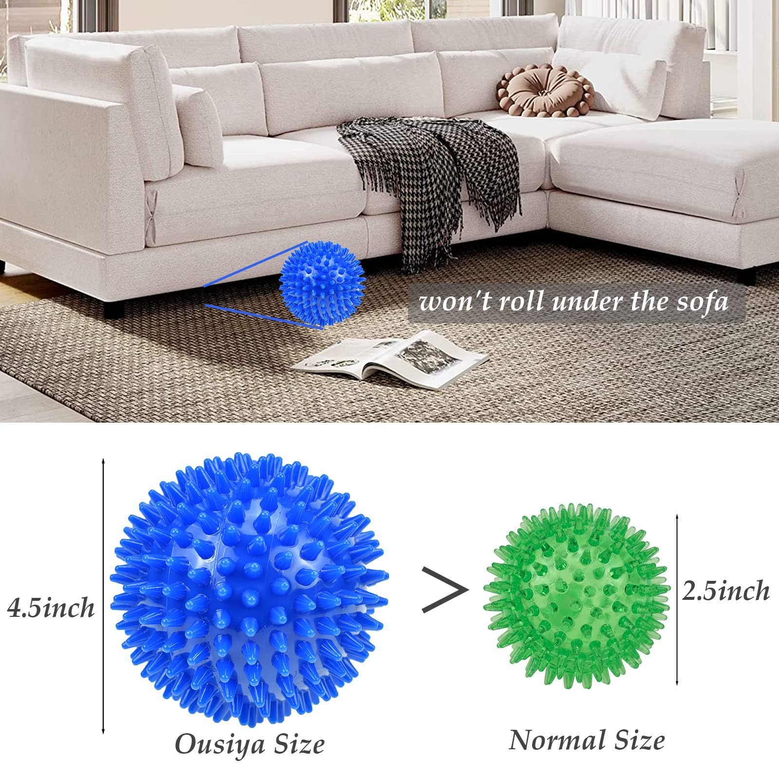 Ousiya 4.5-inch bright colors aid visibility during outdoor fetch games