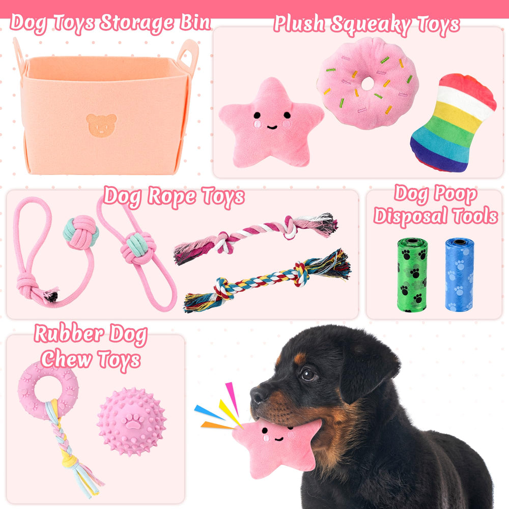 Ousiya dog rubber chew toy promotes durable dental play and chewing satisfaction