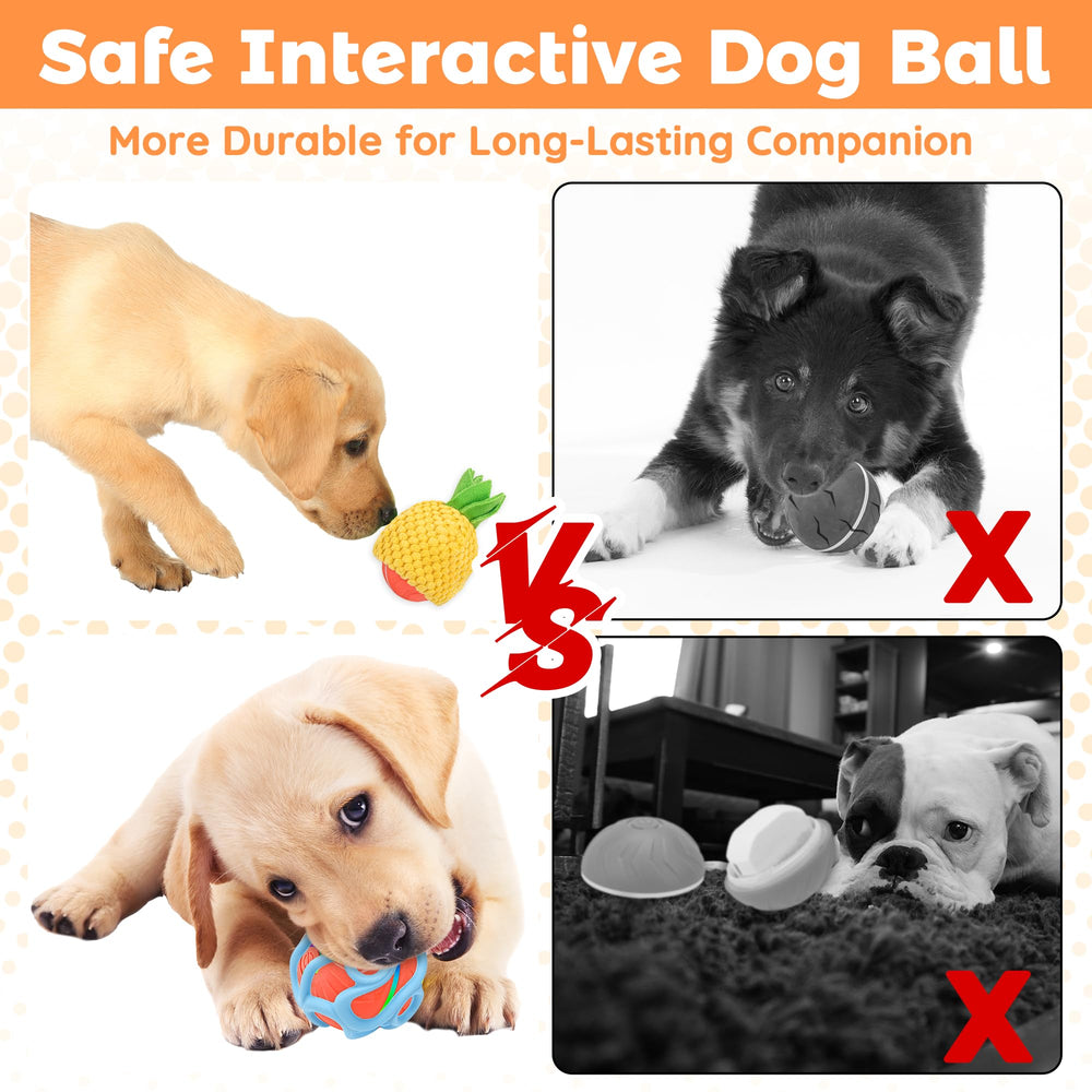 Ousiya Interactive Dog Ball plush and rubber covers offer safe chewing surfaces.