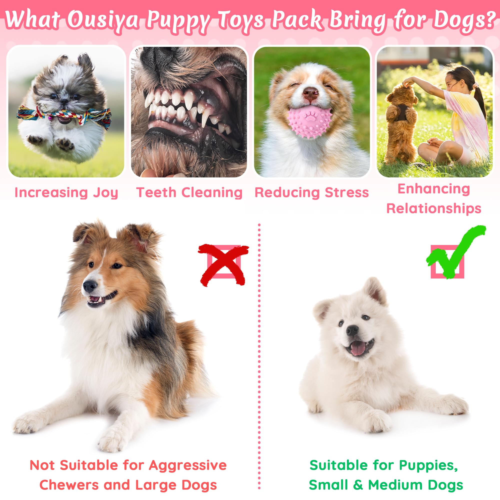 Ousiya small dog squeaky ball for interactive fetch and mental stimulation