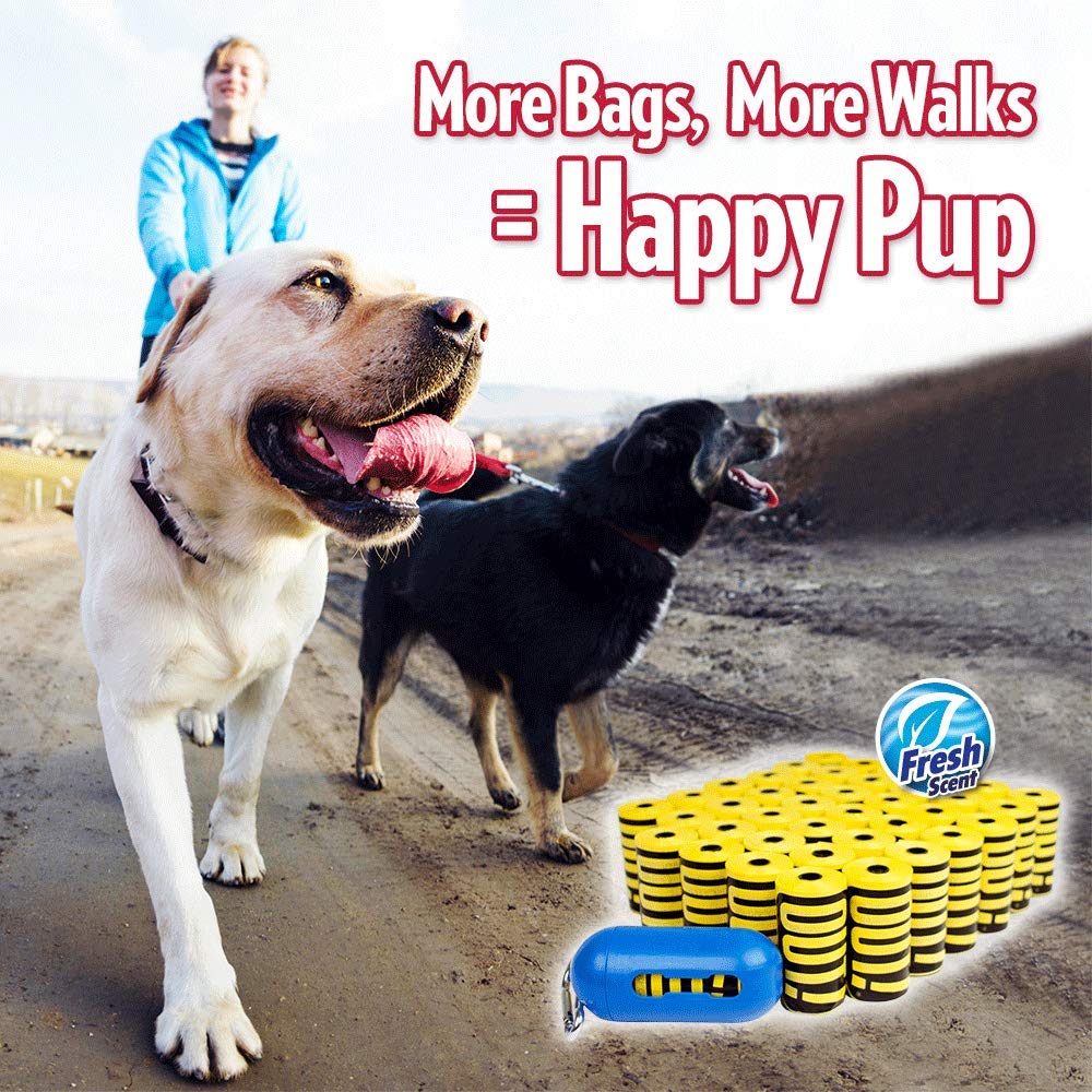 Out! dog poop bags in bright yellow rolls ideal for quick dispenser access