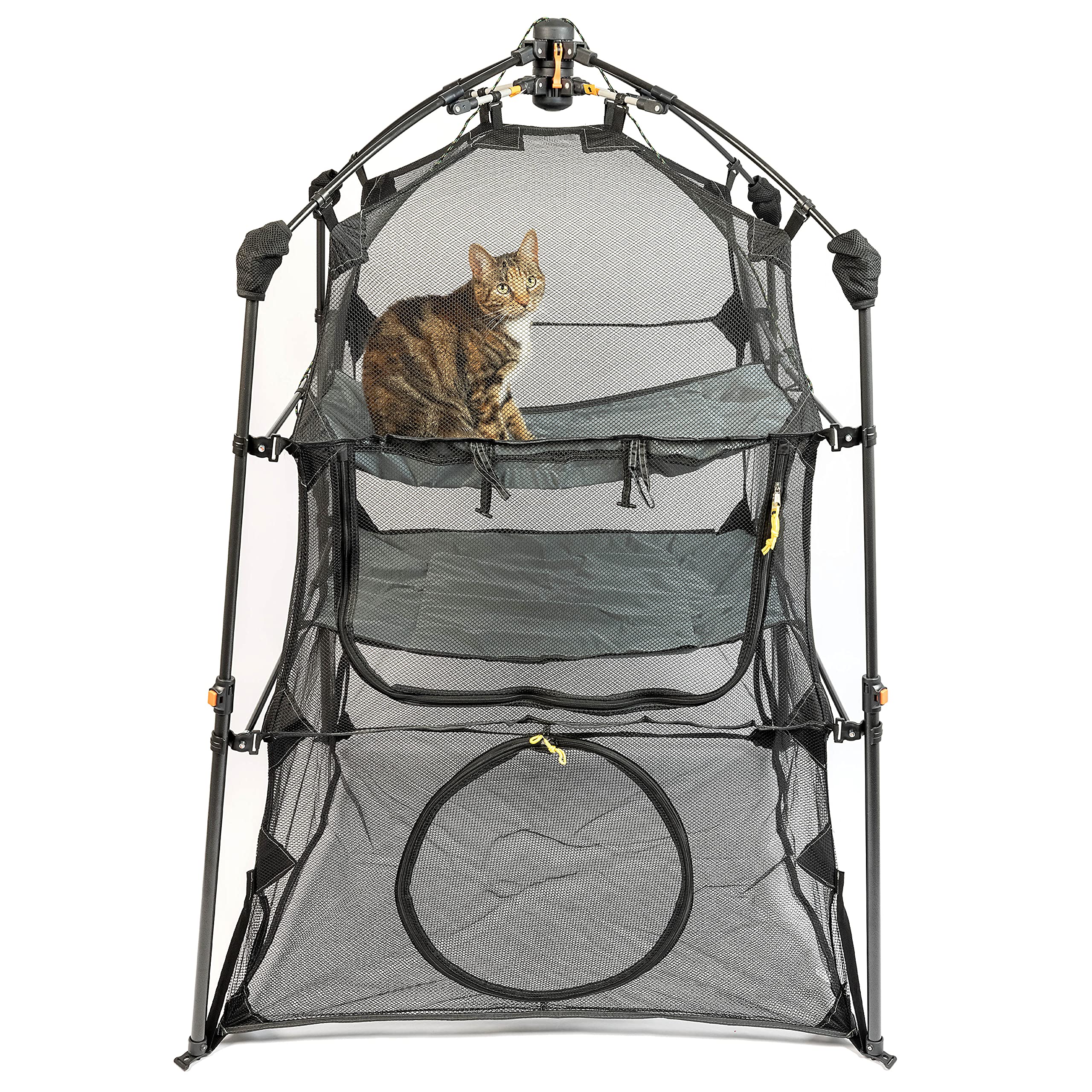 Outback Jack Catio tower with hammock shelves for lounging