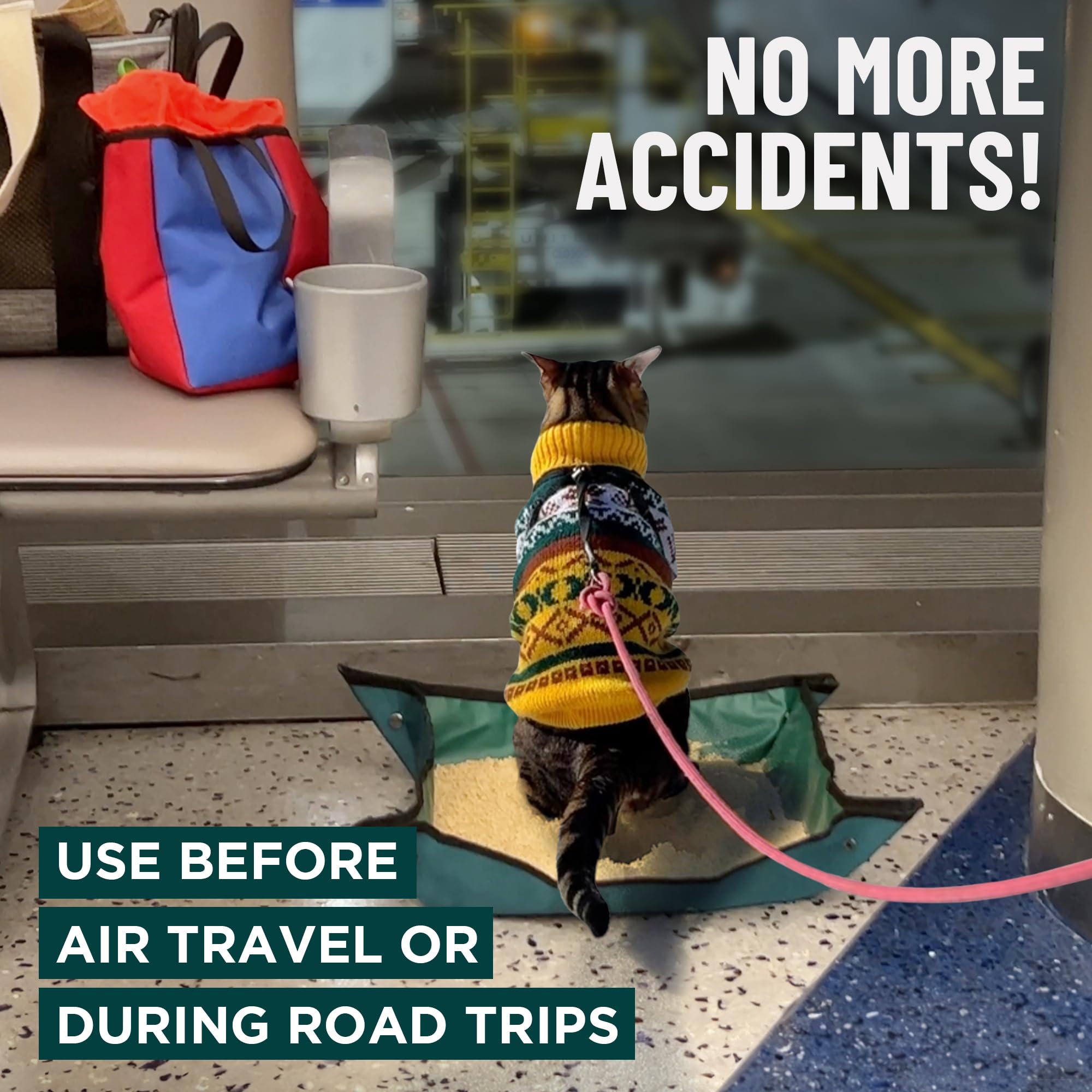 OutdoorBengal Travel Litterbag Inside Sherpa liner traps dust and spills.