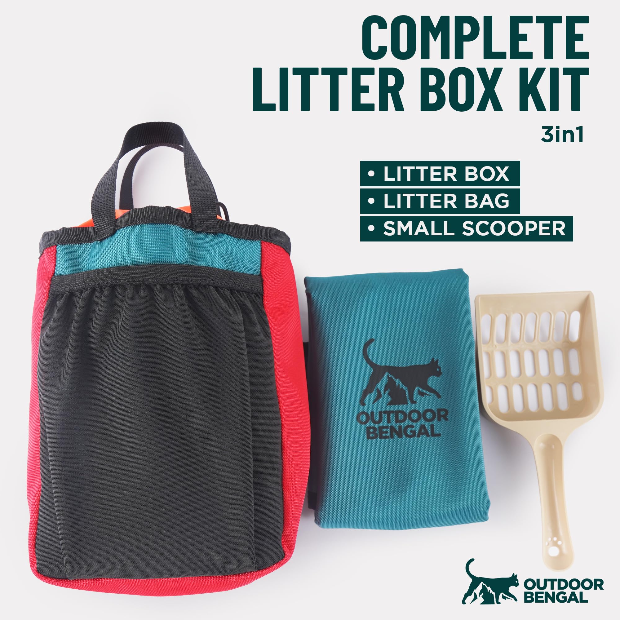OutdoorBengal Travel Litterbag Leakproof keeps litter contained during journeys.