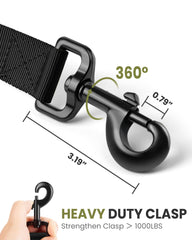 OutdoorMaster bungee leash uses durable nylon and elastic for lasting performance.