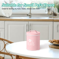 OUTNILI airtight-seal pink jar demonstrates moisture and pest protection for treats