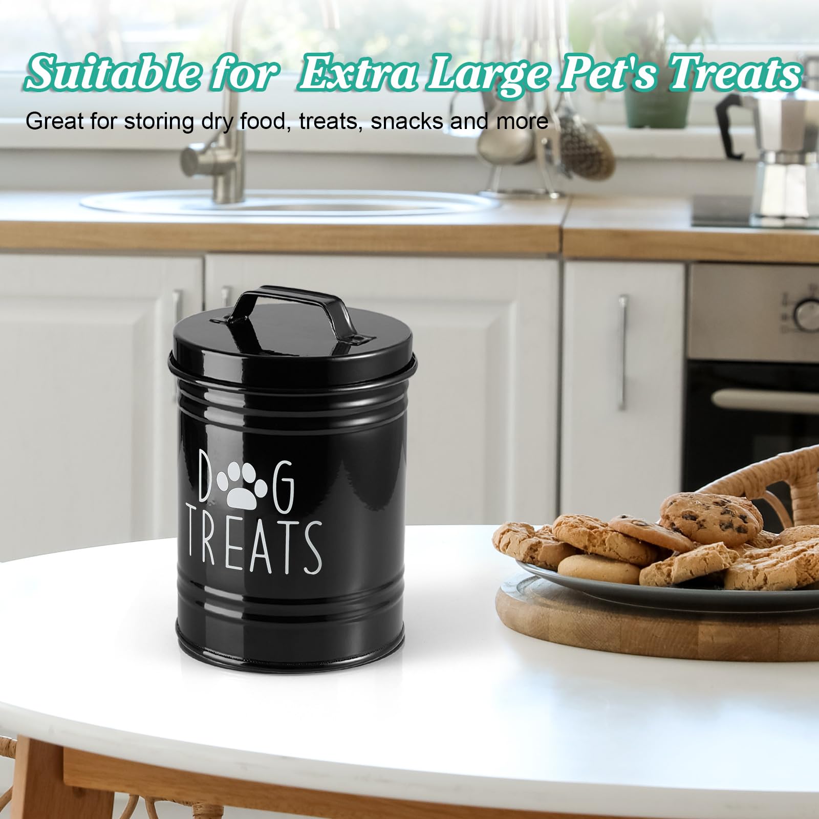 OUTNILI rustic canister adds farmhouse charm while storing pet treats
