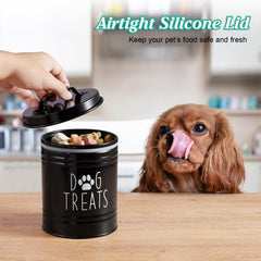 OUTNILI small dog treat container close-up showing lid and compact 6-inch form