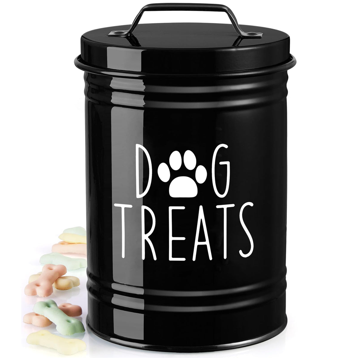 OUTNILI treat container with airtight lid keeps dog snacks fresh on the kitchen counter