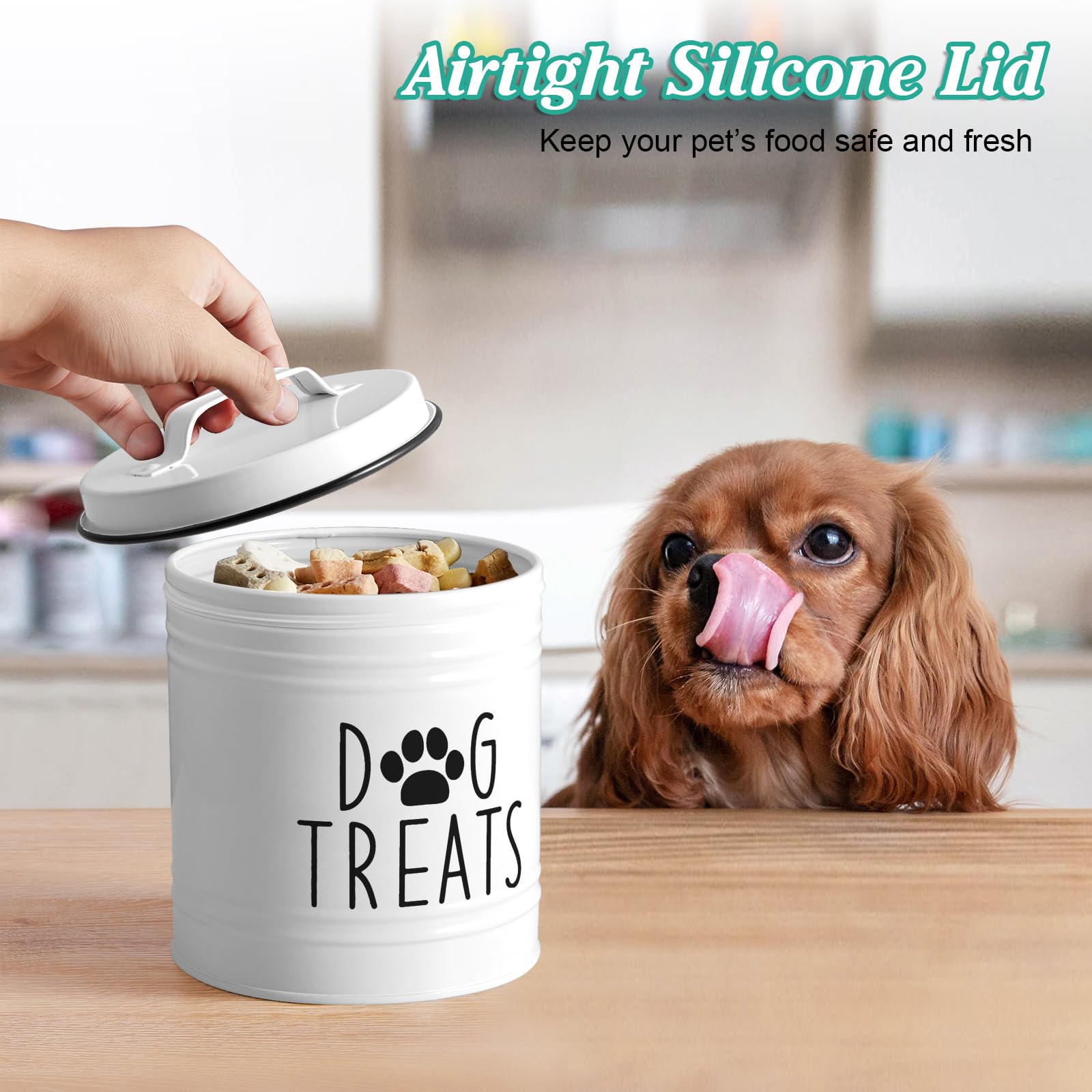 OUTNILI airtight treat container side view on counter for easy access