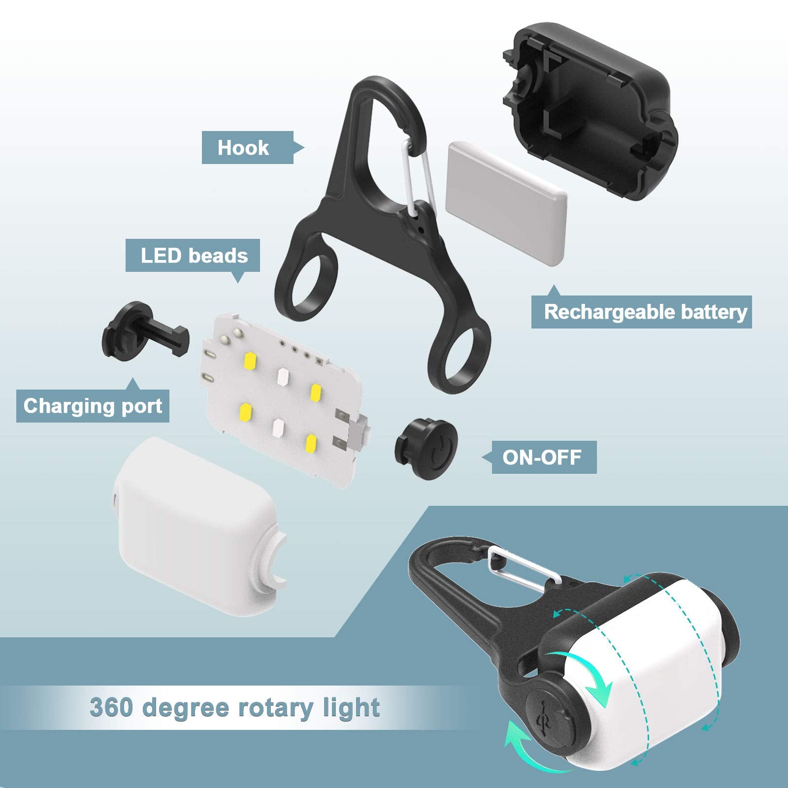 Outopest dog light IP65 waterproof housing suitable for rain and snow