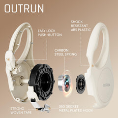 OUTRUN leash handle delivers comfortable grip to reduce hand fatigue.