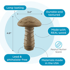 Outward Hound Dogwood Mushroom durable chew toy built for aggressive chewers.