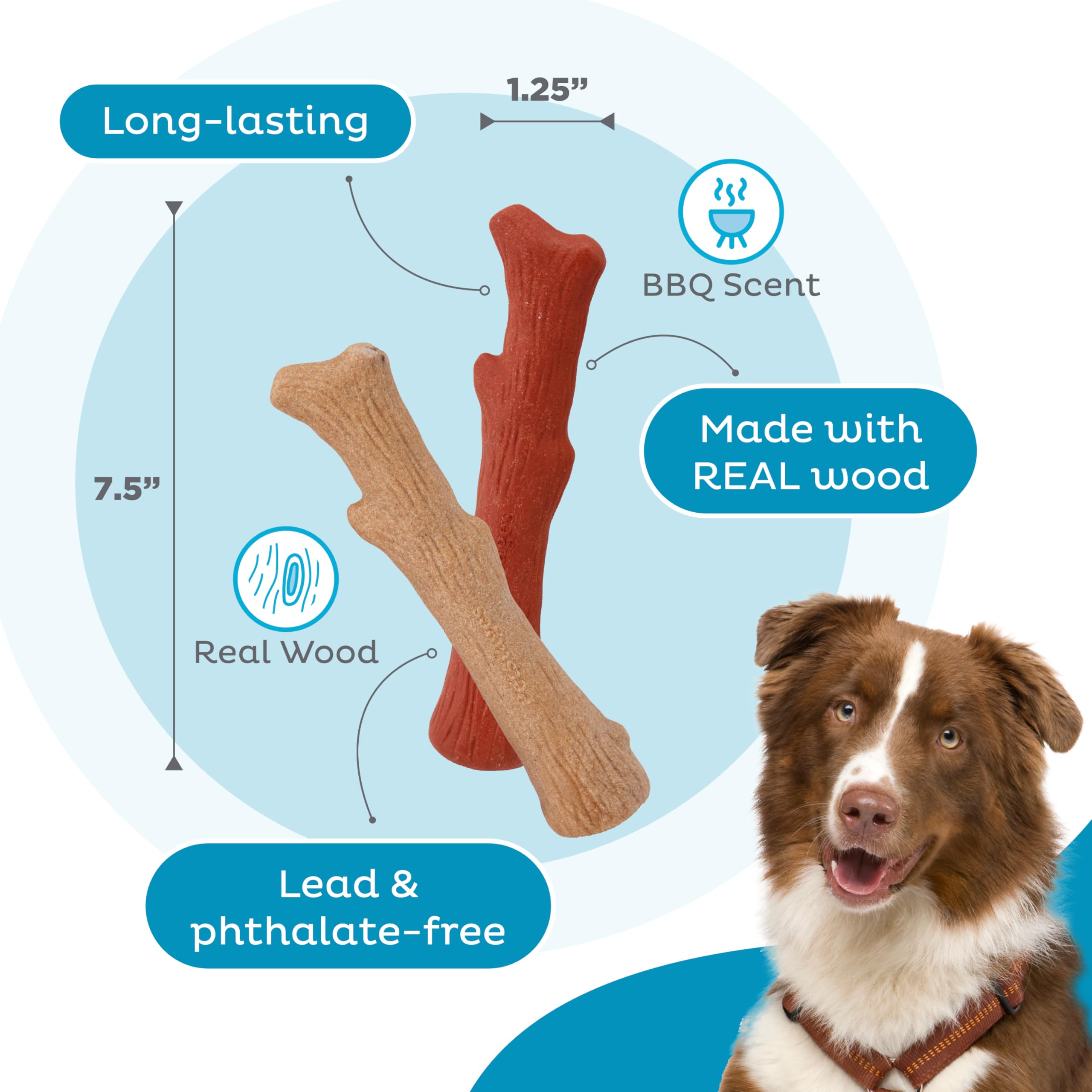 Outward Hound Dogwood 2-pack offers versatile chew toys for daily boredom relief.