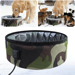 OUXDOXZ 3L heated water bowl USB-powered in winter keeps outdoor pets hydrated.