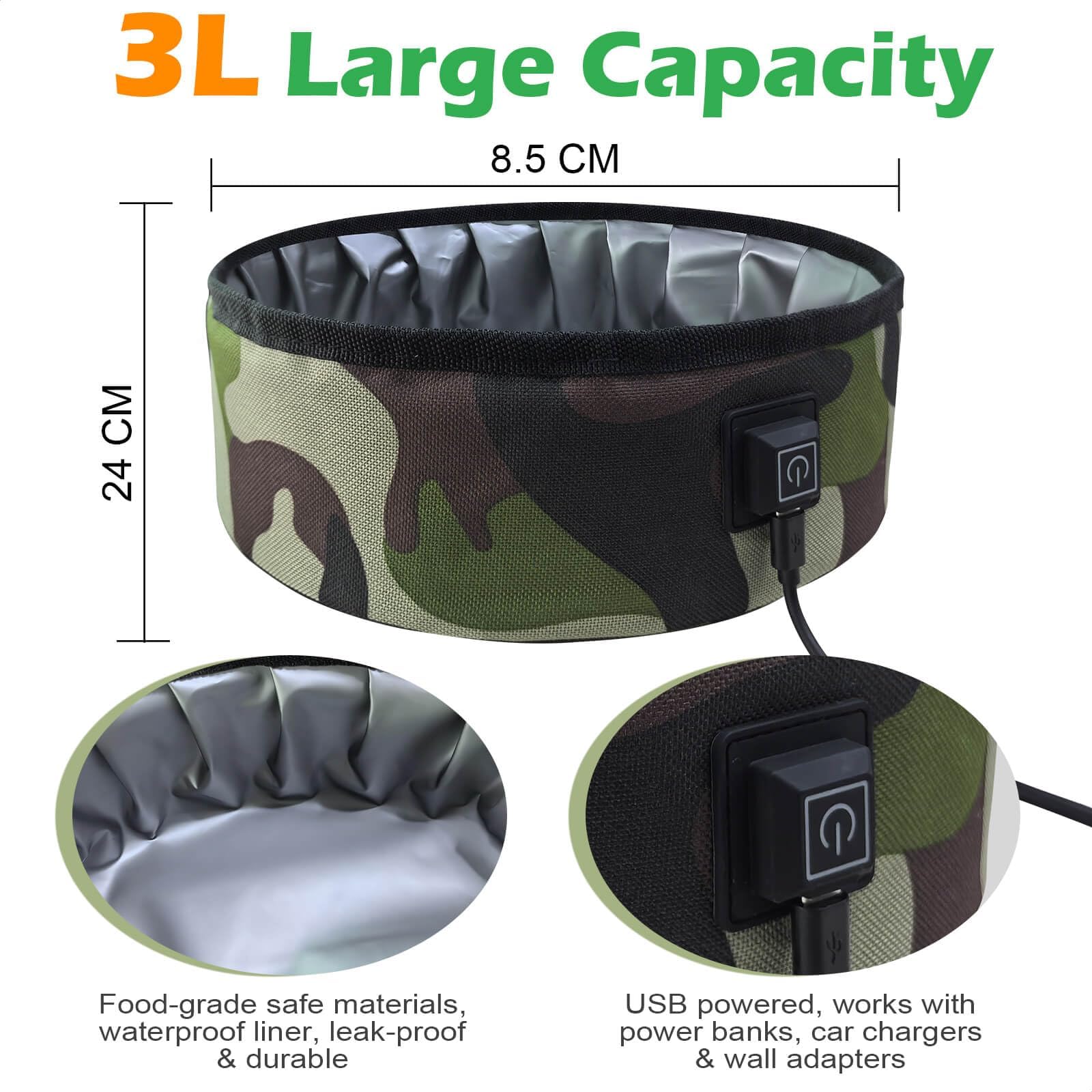 OUXDOXZ foldable water bowl portable for camping and cold-weather care.