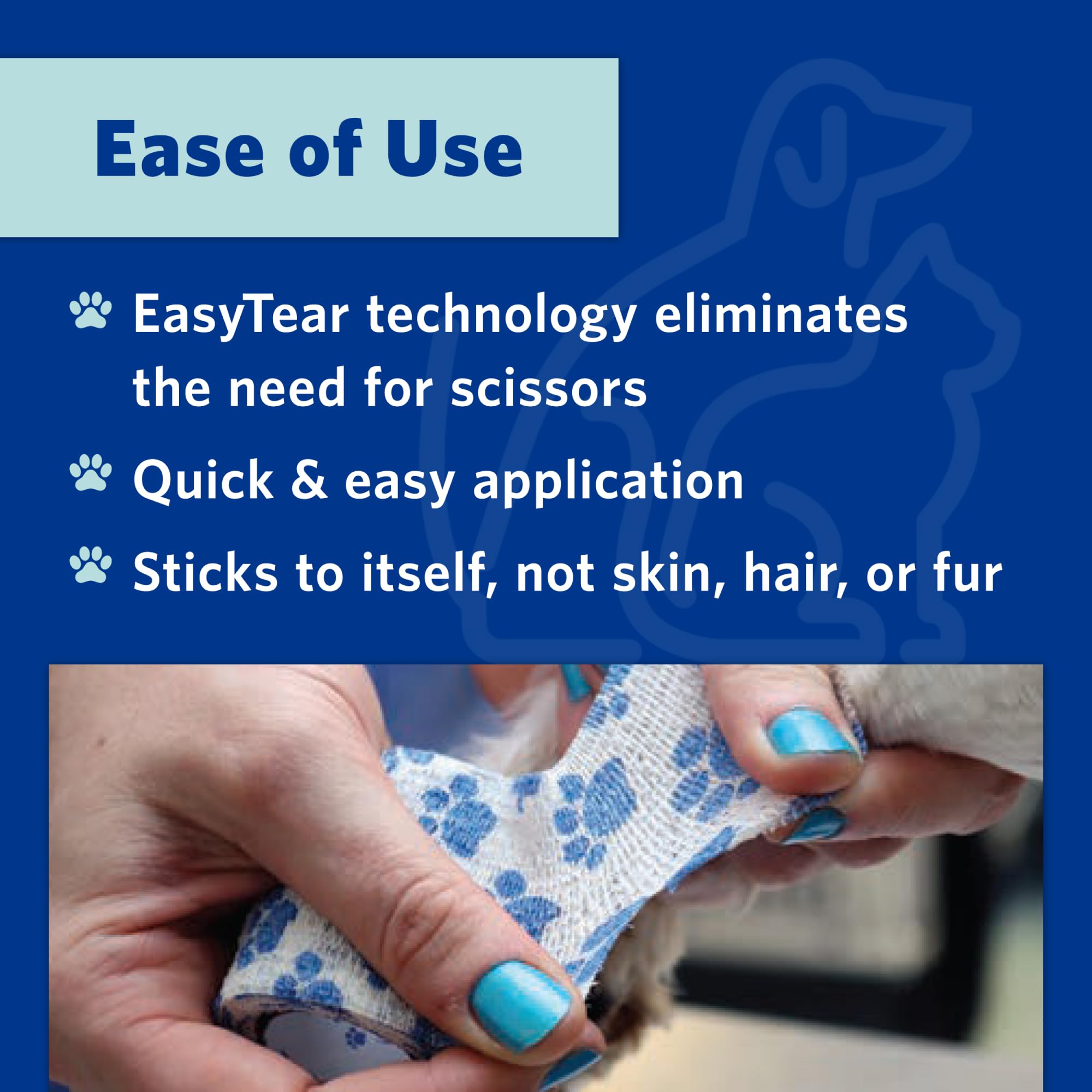 OVIK Health PetFlex No Chew wrap on a cat paw demonstrates durable, non-slip compression