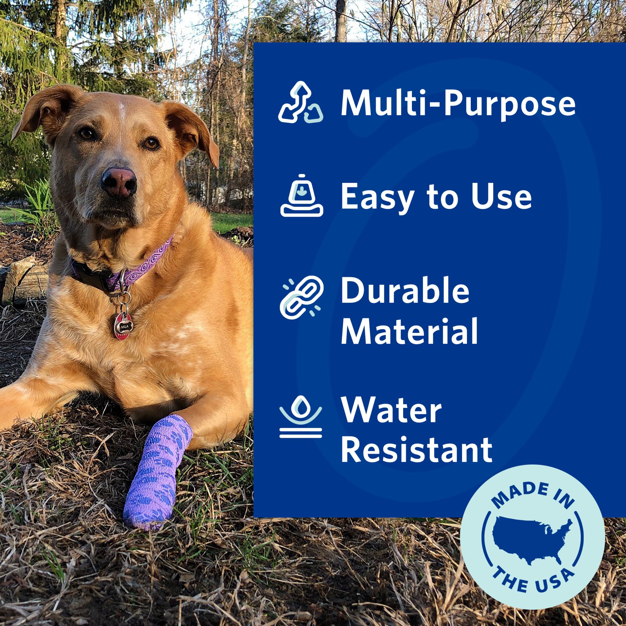 OVIK Health PetFlex No Chew roll being torn by hand for easy application