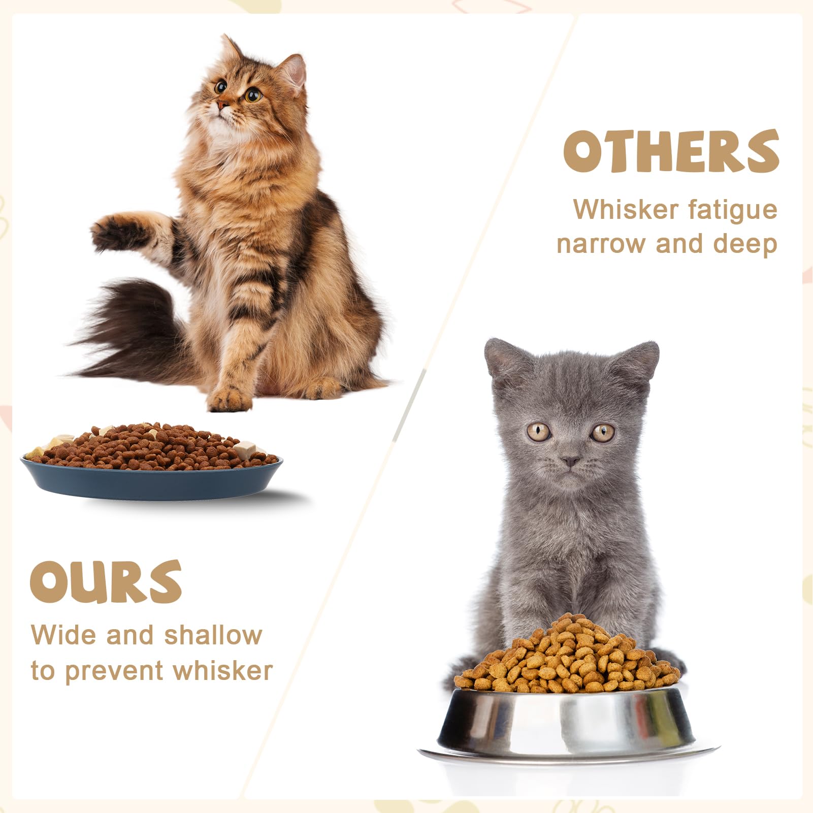 Ovveroche 8pc cat food bowls dishwasher-safe for quick cleanup after meals.