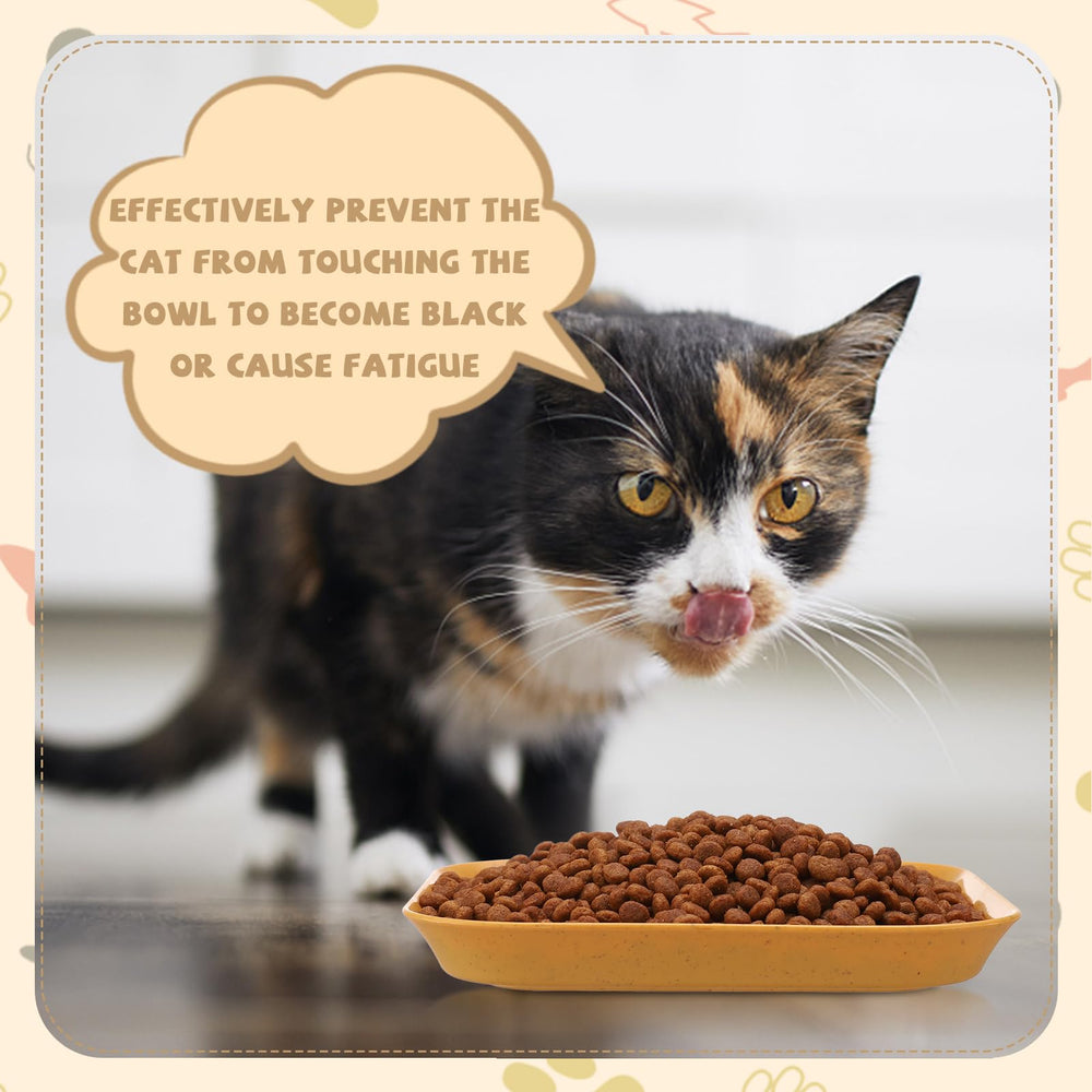 Ovveroche 8pc cat food bowls wide shallow design for easy food access and reduced whisker contact.