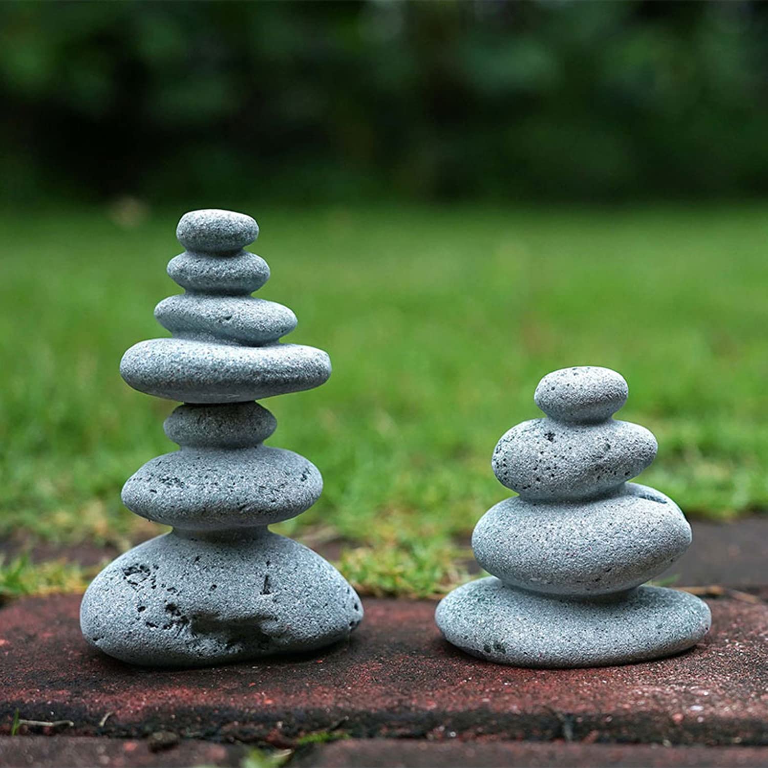 OwMell cairn statue in fish tank, safe natural sandstone accent.