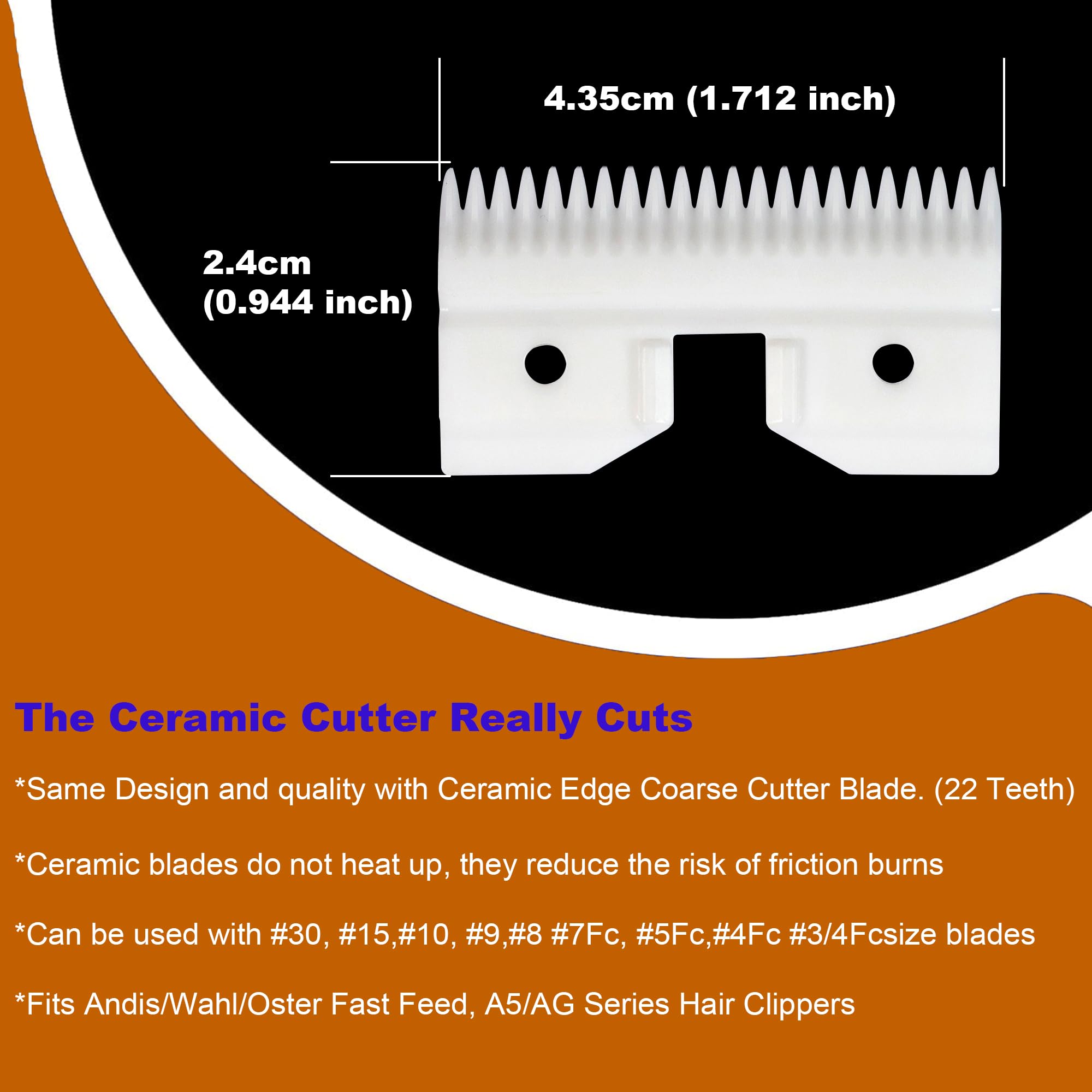 OwnLifeYF ceramic coarse blade demonstrates cooler operation during grooming.