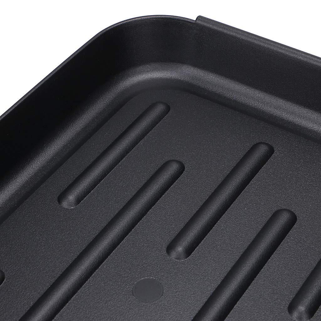 OwnMy boot tray mat under pet bowls prevents drips from reaching floors.