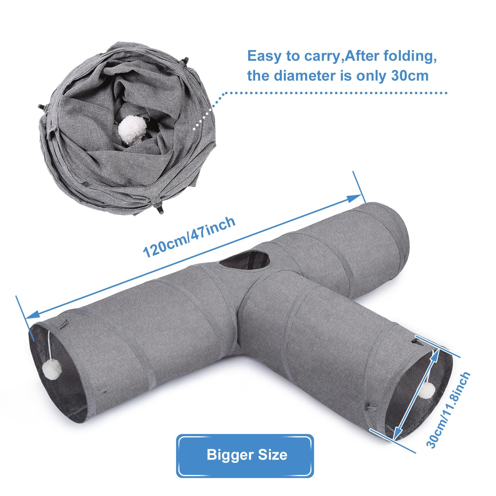 Ownpets cat tunnel folds flat for travel and storage