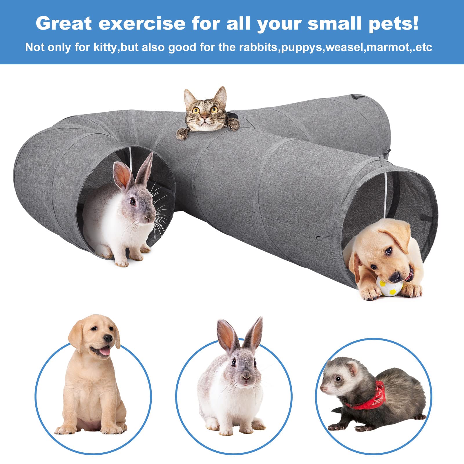 Ownpets grey-tunnel blends with home decor while inviting safe indoor adventures.