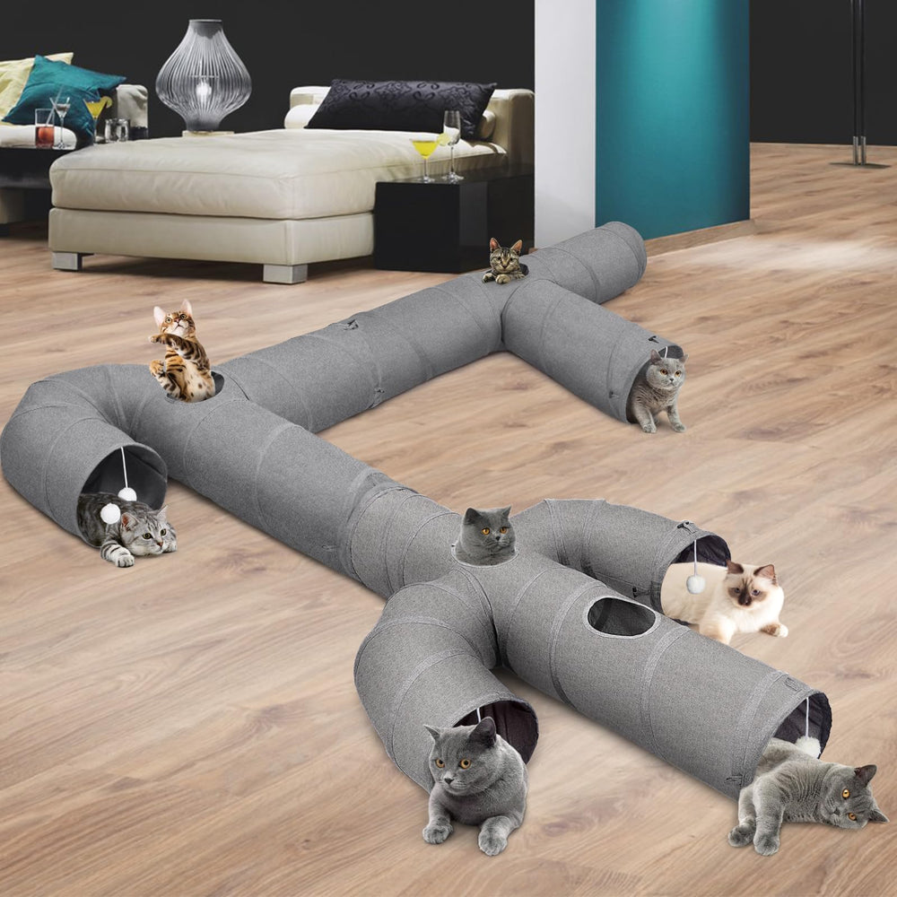 Ownpets cat tunnel suitable for indoor and outdoor use for versatile play.