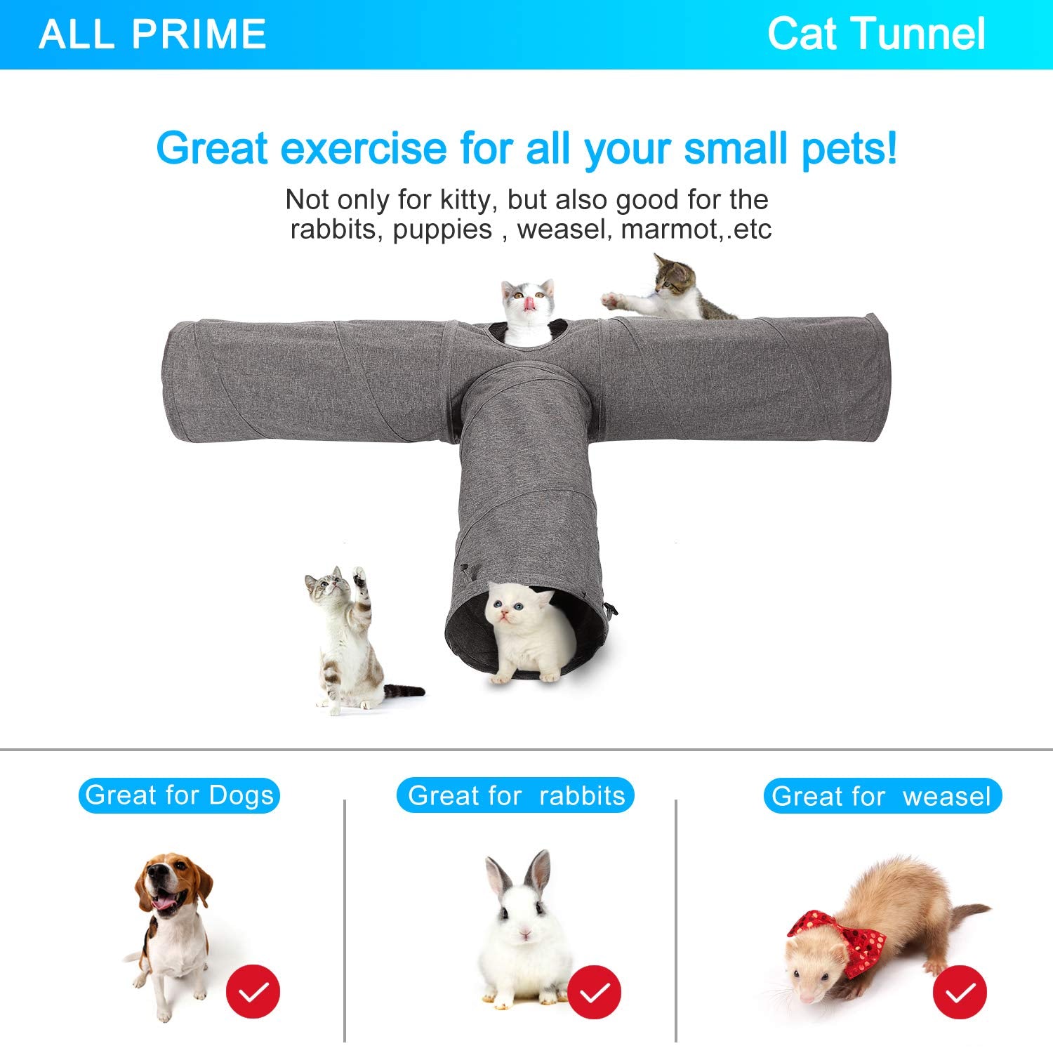 Ownpets cat tunnel indoor-use setup blends with home décor.