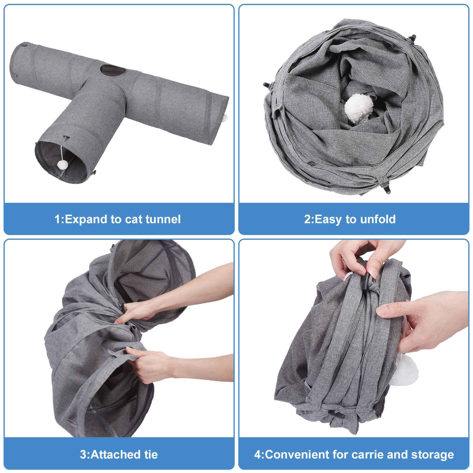 Ownpets cat tunnel indoor use suits cats, puppies, rabbits