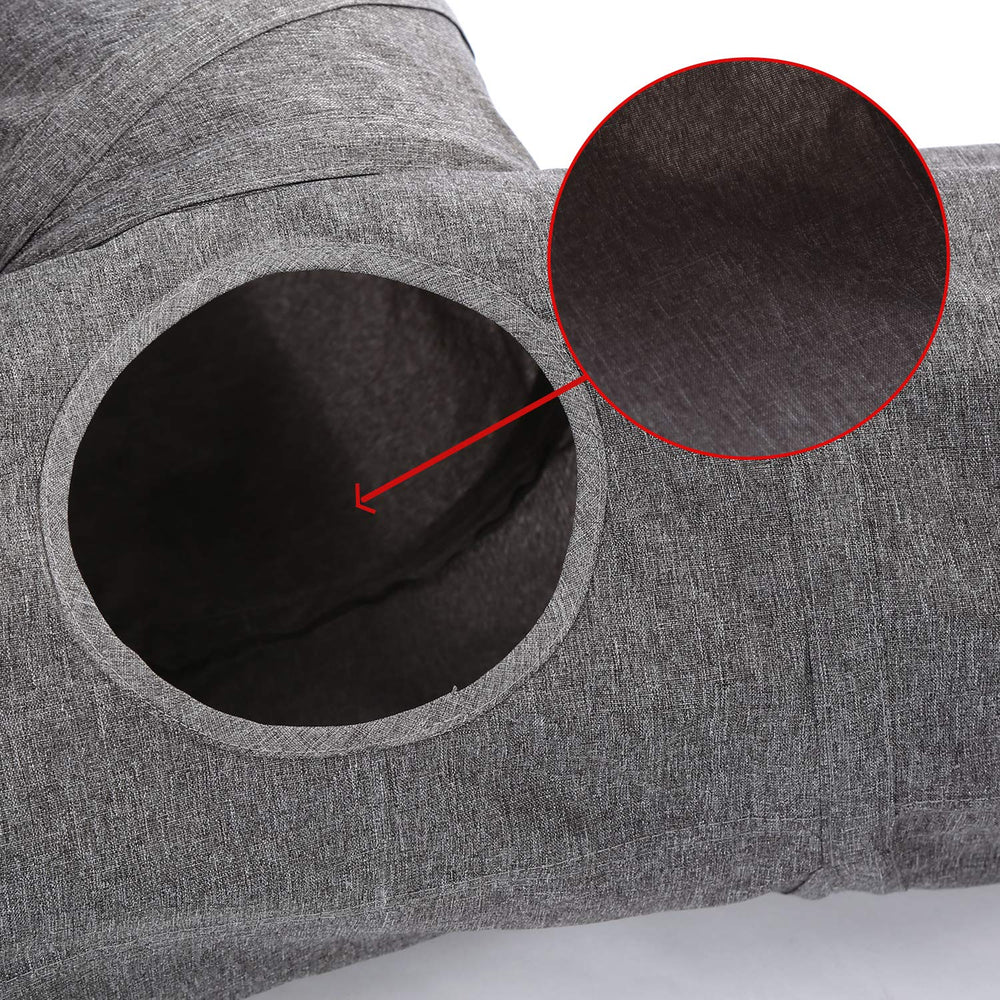 Ownpets cat tunnel interior view highlights roomy diameter for comfort.