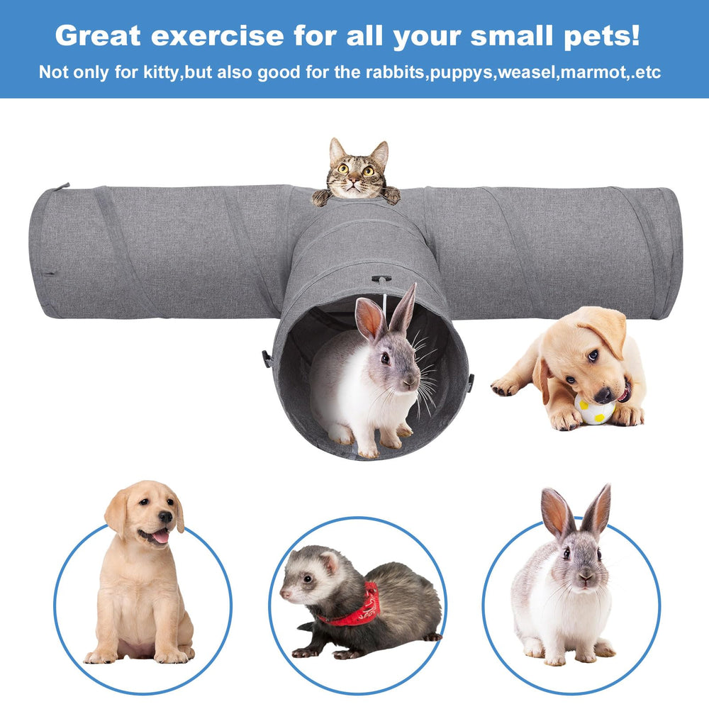 Ownpets cat tunnel neutral grey blends with home decor