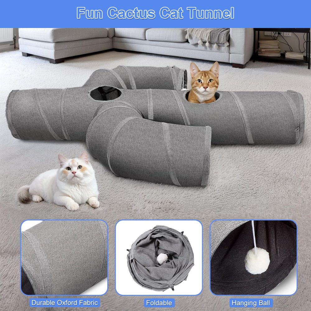 Ownpets cat tunnel made of sturdy oxford fabric resists tearing during playful sessions.