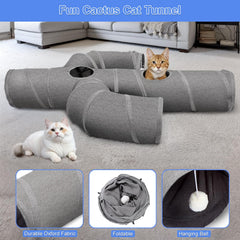 Ownpets cat tunnel made of sturdy oxford fabric resists tearing during playful sessions.