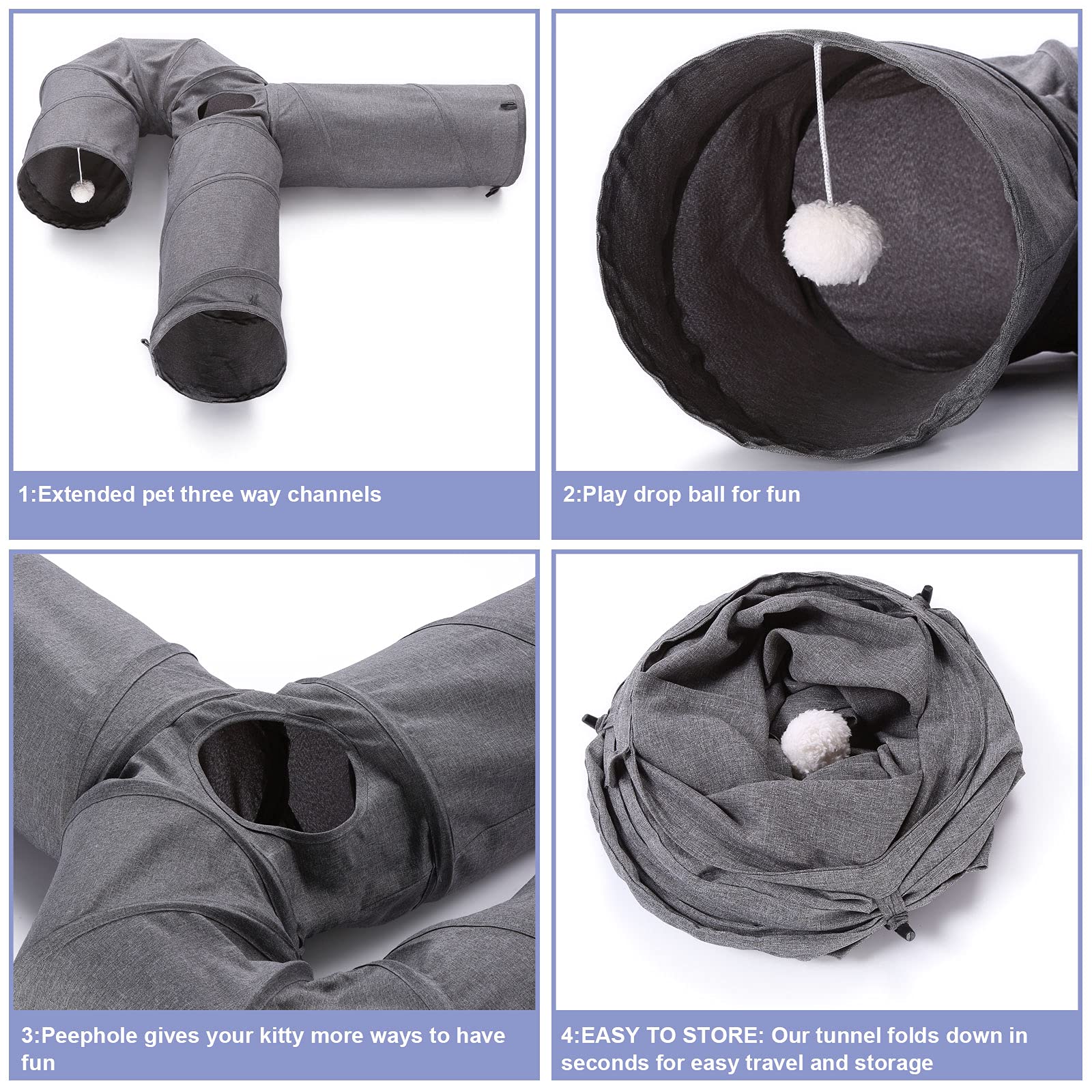 Ownpets cat tunnel peep holes invite exploratory play sessions.